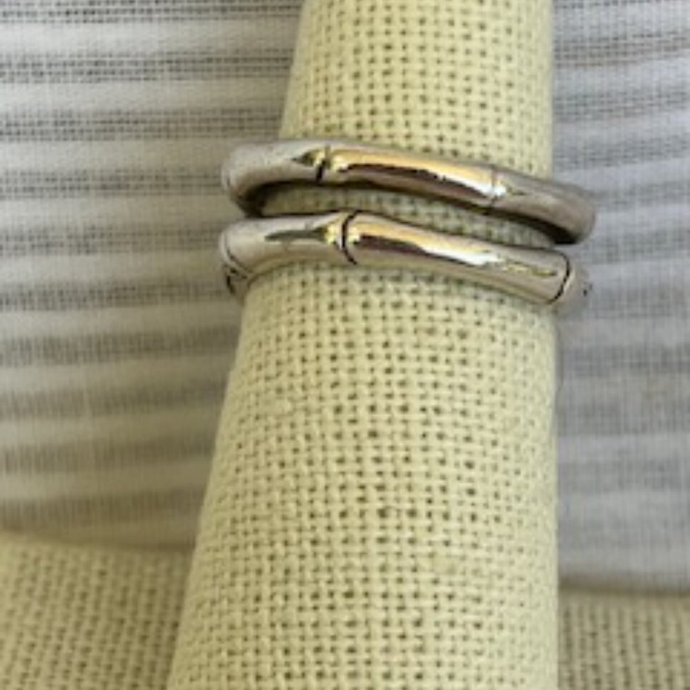 John Hardy Bamboo  Lava Double Twirl Ring- Black Sapphires - Picture 5 of 5